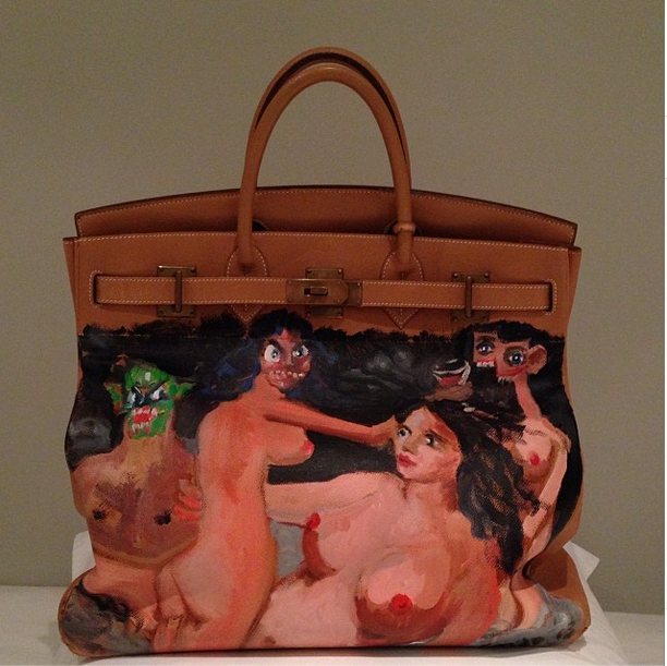One-off Birkin bag modified by painter George Condo